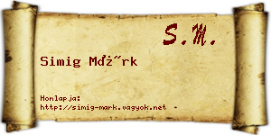 Simig Márk névjegykártya